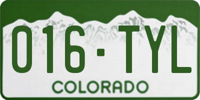 CO license plate 016TYL