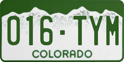CO license plate 016TYM