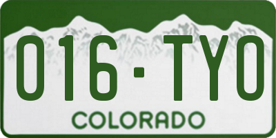 CO license plate 016TYO