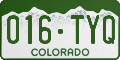 CO license plate 016TYQ