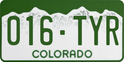 CO license plate 016TYR