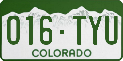 CO license plate 016TYU