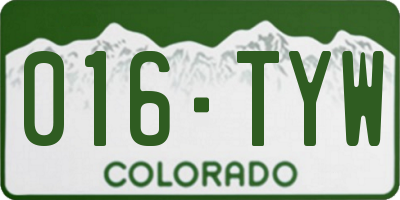 CO license plate 016TYW