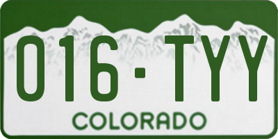 CO license plate 016TYY
