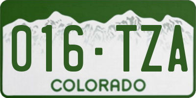 CO license plate 016TZA