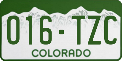 CO license plate 016TZC
