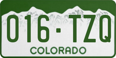 CO license plate 016TZQ