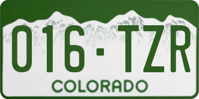 CO license plate 016TZR