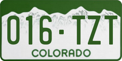 CO license plate 016TZT