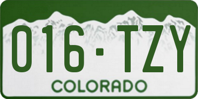 CO license plate 016TZY
