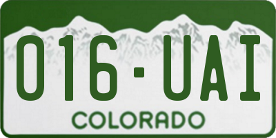 CO license plate 016UAI
