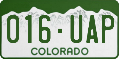 CO license plate 016UAP