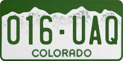 CO license plate 016UAQ