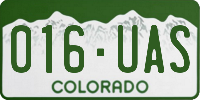 CO license plate 016UAS