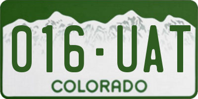 CO license plate 016UAT