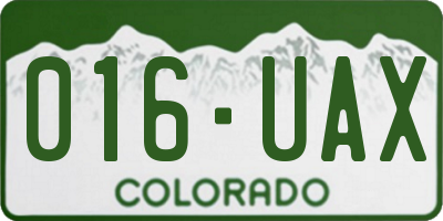 CO license plate 016UAX