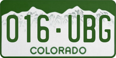 CO license plate 016UBG