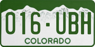 CO license plate 016UBH