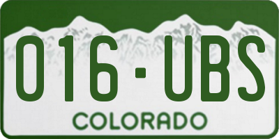 CO license plate 016UBS