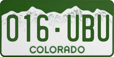 CO license plate 016UBU