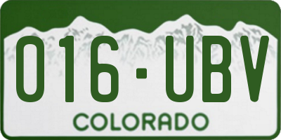CO license plate 016UBV