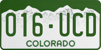 CO license plate 016UCD