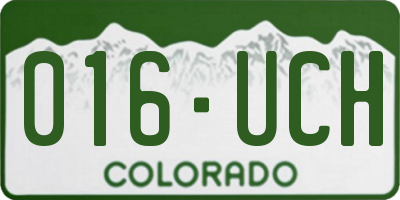 CO license plate 016UCH