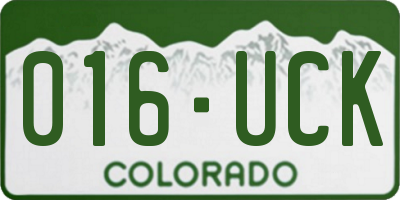 CO license plate 016UCK