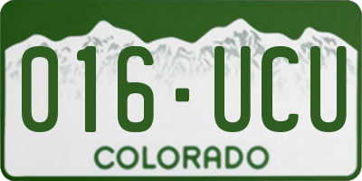 CO license plate 016UCU
