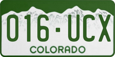CO license plate 016UCX