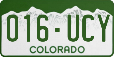 CO license plate 016UCY
