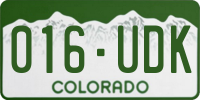 CO license plate 016UDK