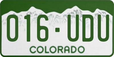 CO license plate 016UDU