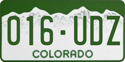 CO license plate 016UDZ