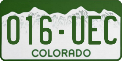 CO license plate 016UEC