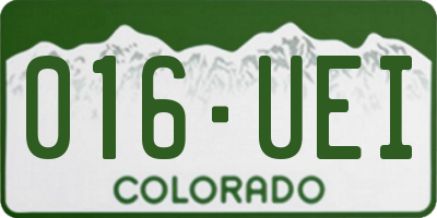 CO license plate 016UEI