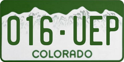 CO license plate 016UEP