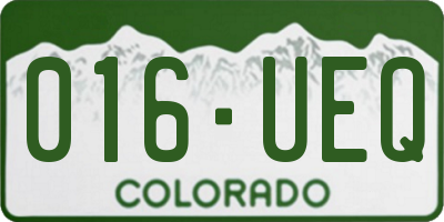 CO license plate 016UEQ