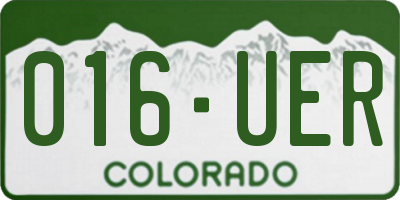 CO license plate 016UER