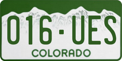 CO license plate 016UES