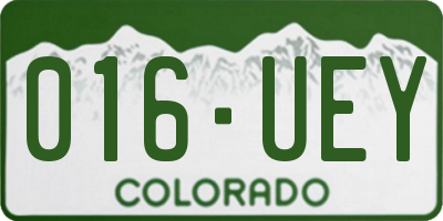 CO license plate 016UEY