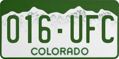 CO license plate 016UFC