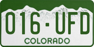 CO license plate 016UFD