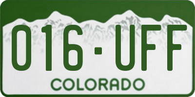 CO license plate 016UFF