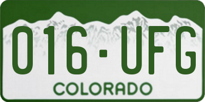 CO license plate 016UFG
