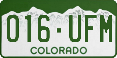 CO license plate 016UFM