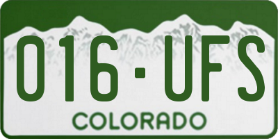 CO license plate 016UFS