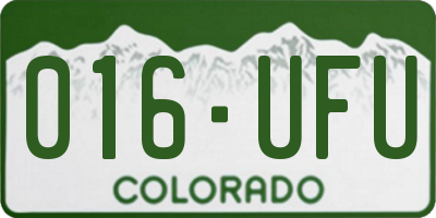 CO license plate 016UFU