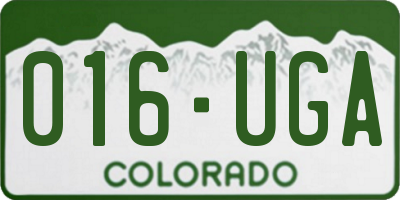 CO license plate 016UGA