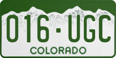 CO license plate 016UGC